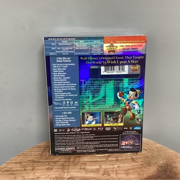 New & Sealed - Blue Ray DVD - Pinocchio - 70th Anniversary - 2 Disco Platinum - Picture 4 of 10